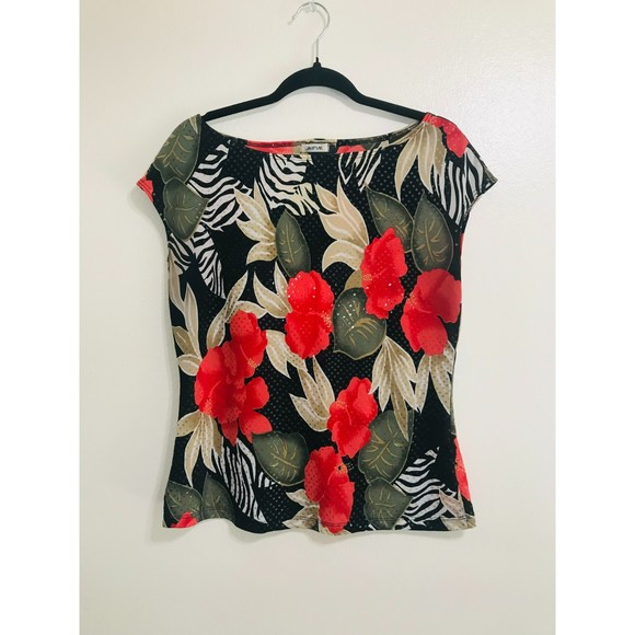 Jaipur Women's Sleeveless Tropical Blouse, Size M - Picture 1 of 3